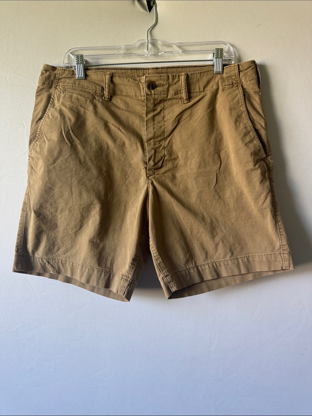 Mens American Eagle Flex Fit Khaki Chino Shorts Size 33 EUC Stretch Casual